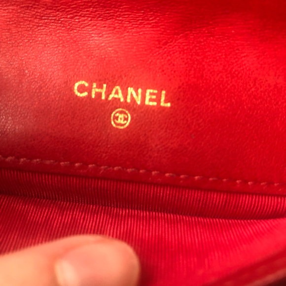 Chanel Authentic Red Quilted Y2K Lambskin Envelope Pochette Clutch Wallet - Picture 12 of 12